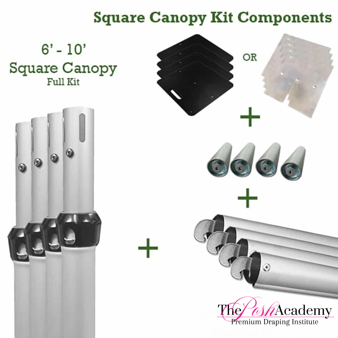 Square Canopy Pipe and Drape Kit