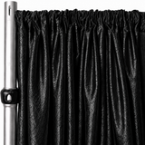 Black taffeta fabric panel for pipe and drape event backdrop and wedding setup