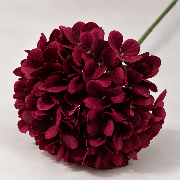 Burgundy Artificial Hydrangea Flower Stem