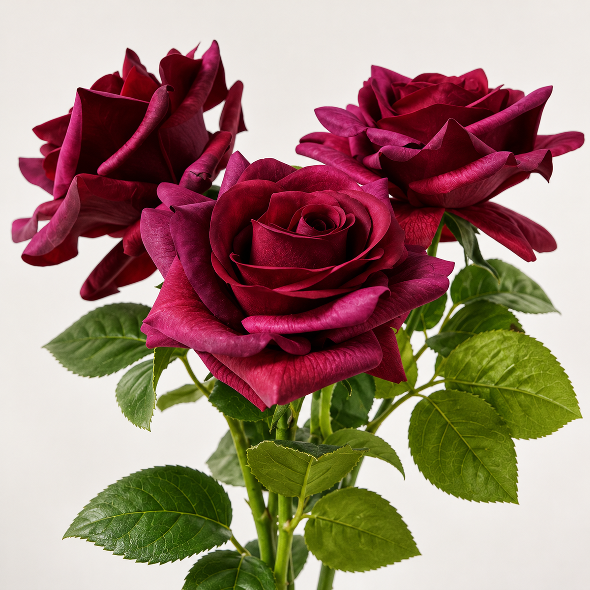 Burgundy Real Touch Rose Stem