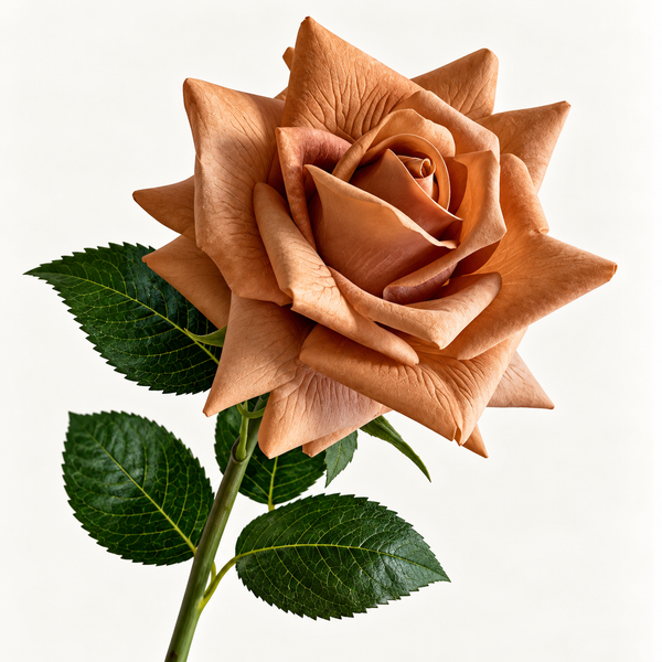 Brown Real Touch Silk Rose Stem