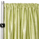 Celery green crushed taffeta drape panel for garden wedding and outdoor event backdrop