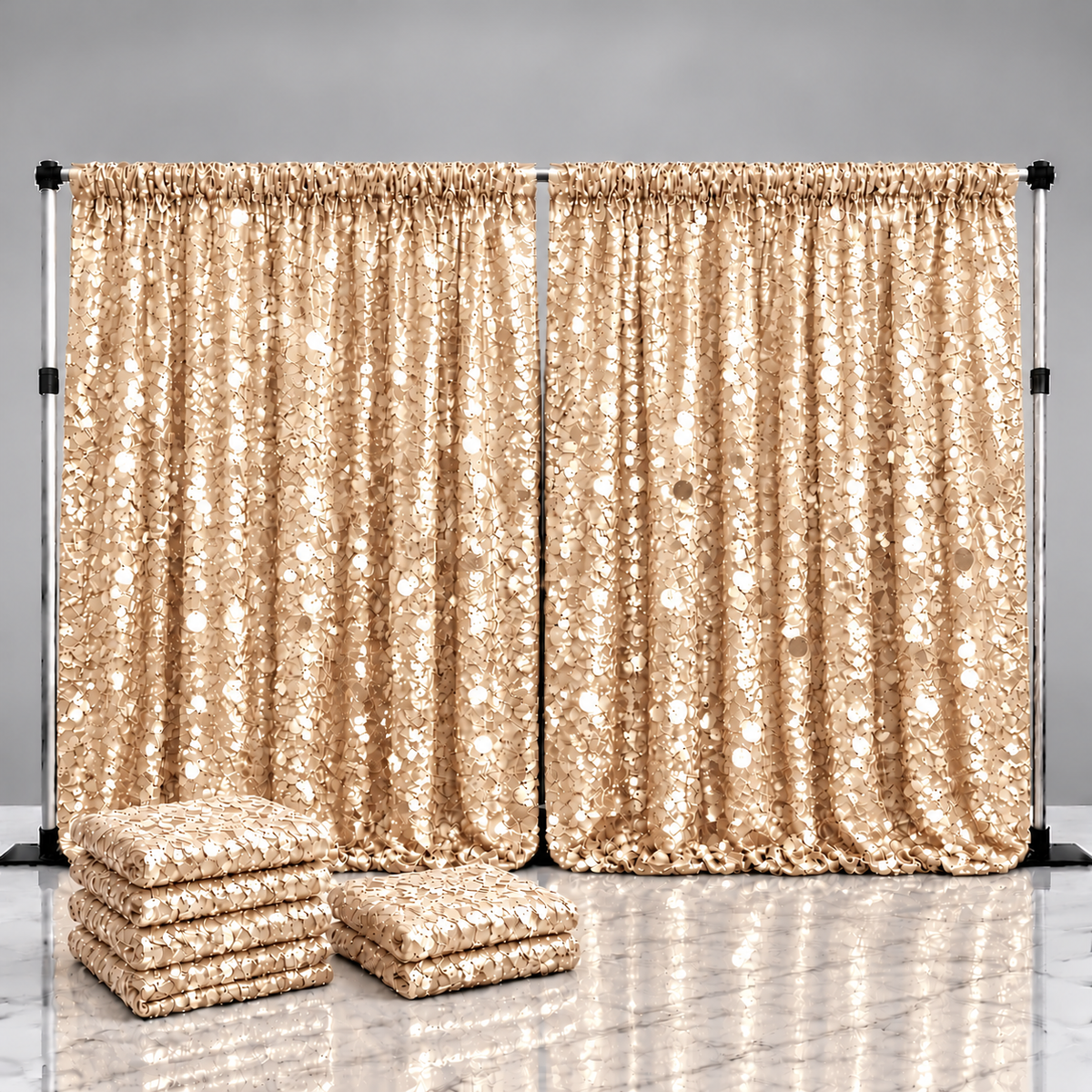 Sequin Mesh Drape Panel Packs | 15ft | 2 or 4 Panel Pack | Choose Color