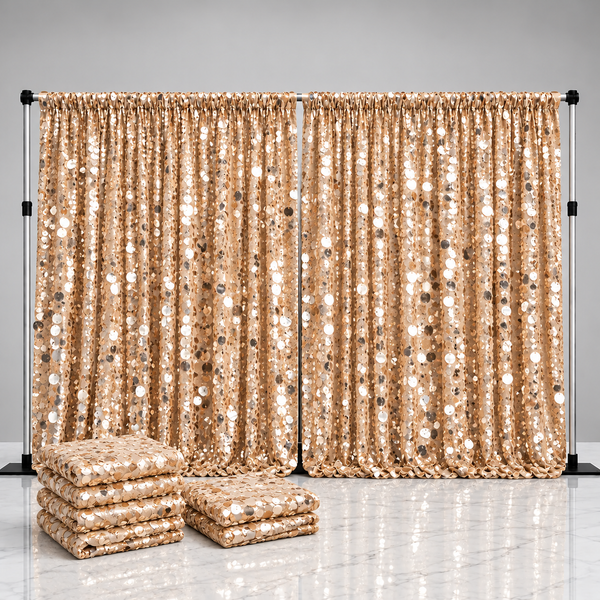 Payette Sequin Curtain Panel Packs | 15ft x 52in | 2 or 4 Panel Pack | Choose Color