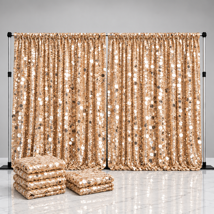 Payette Sequin Curtain Panel Packs | 15ft x 52in | 2 or 4 Panel Pack | Choose Color