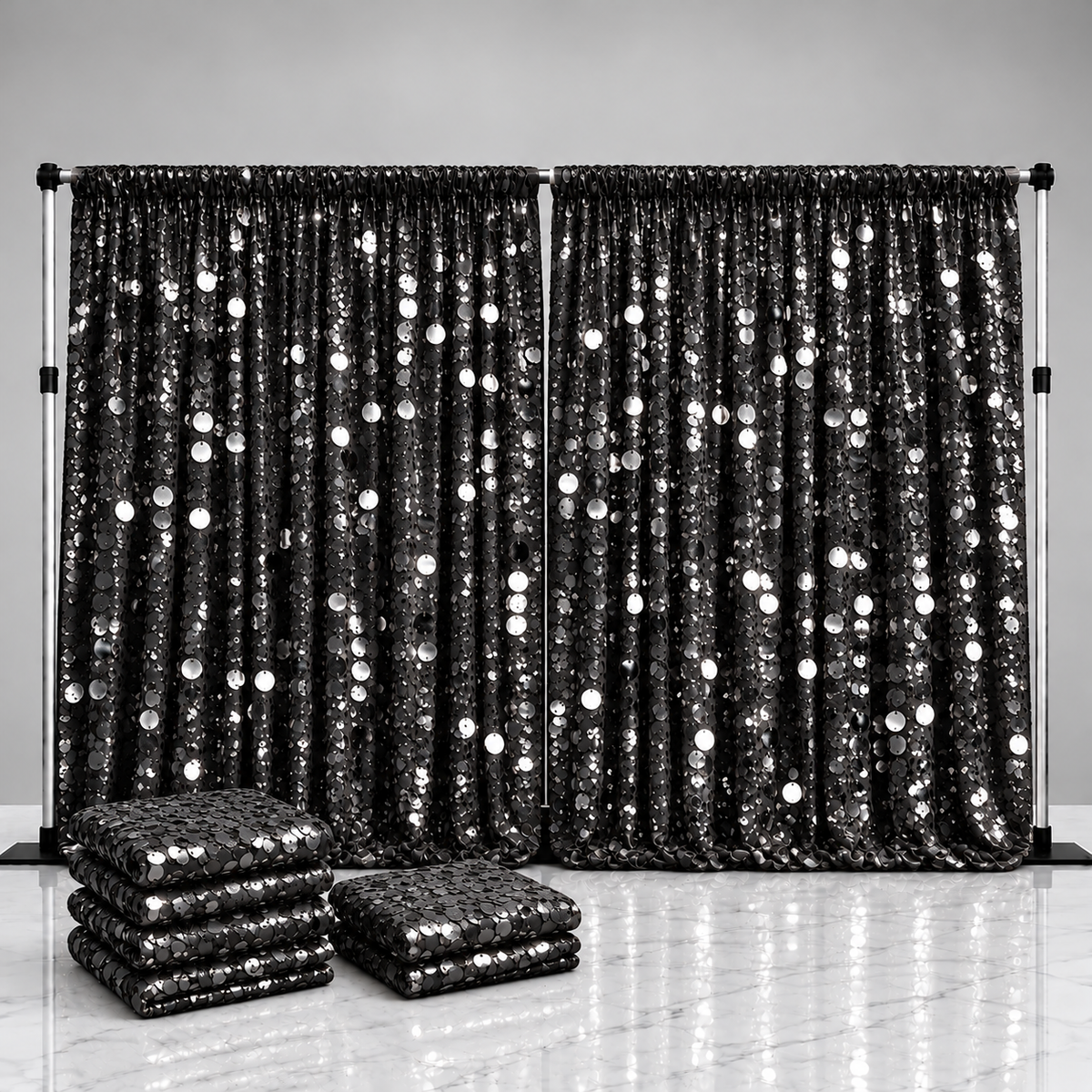 Payette Sequin Curtain Panel Packs | 15ft x 52in | 2 or 4 Panel Pack | Choose Color