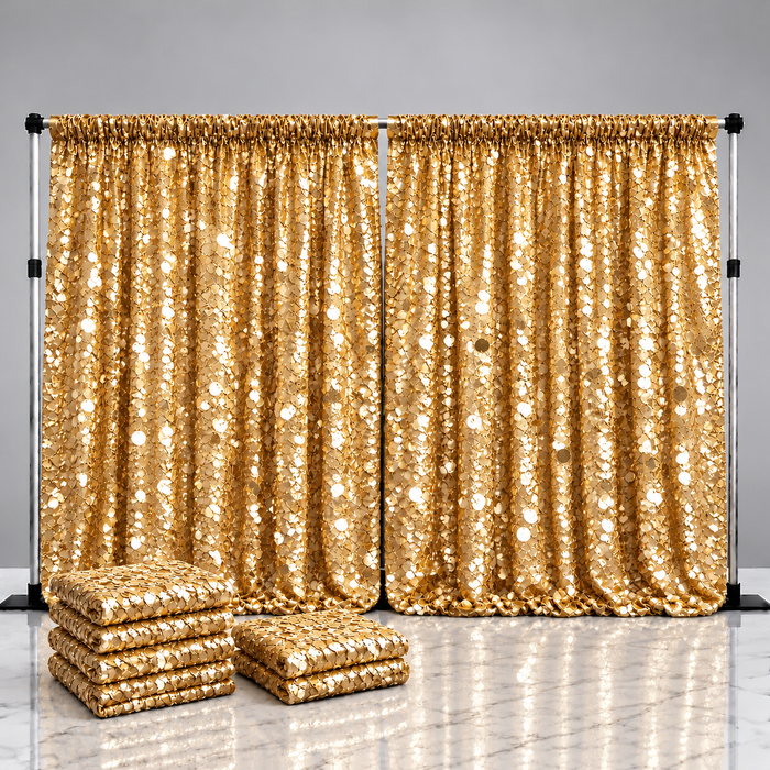 Sequin Mesh Drape Panel Packs | 15ft | 2 or 4 Panel Pack | Choose Color