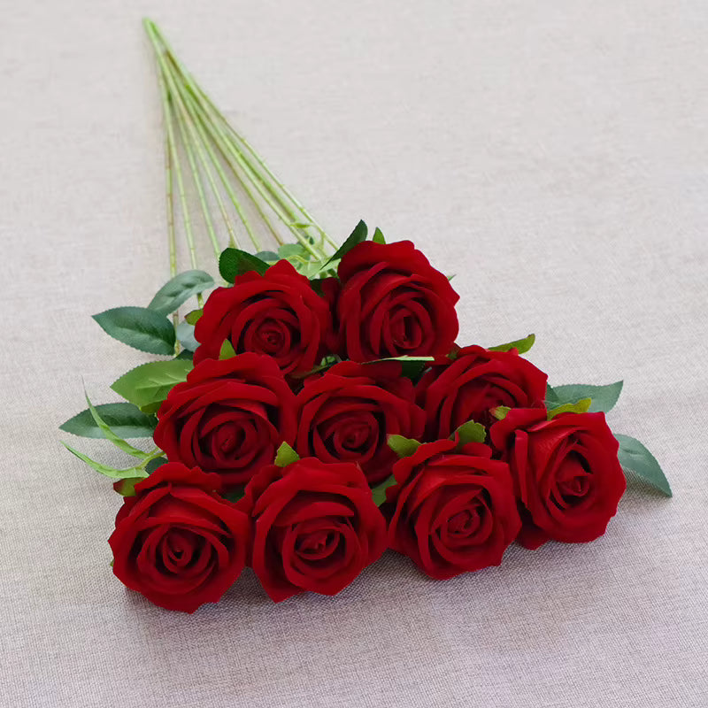 Realistic Touch Velvet Pearl Rose Stem, 50cm
