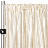 Ivory crushed taffeta drape panel for elegant wedding and bridal shower backdrop