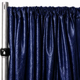 Navy blue taffeta drape panel for formal event and wedding backdrop setup
