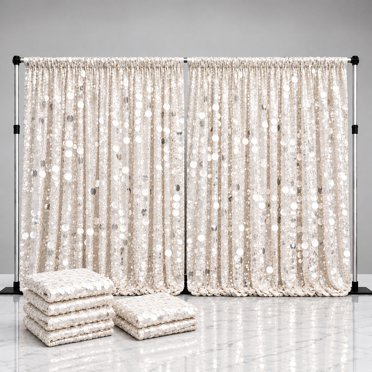 Payette Sequin Curtain Panel Packs | 15ft x 52in | 2 or 4 Panel Pack | Choose Color