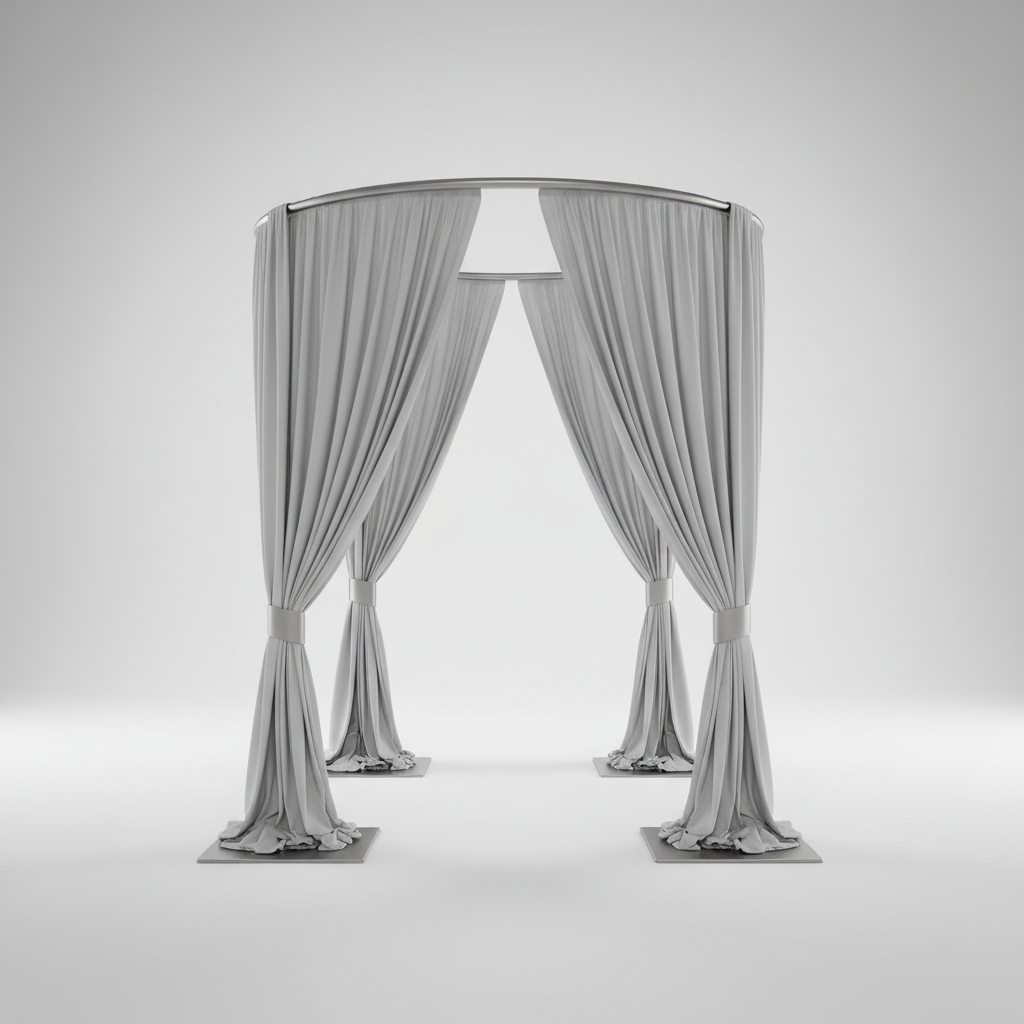 Round Canopy Drape System — Pipe and Drape Canopy Kit for Weddings and Events | 8ft, 10ft, 12ft