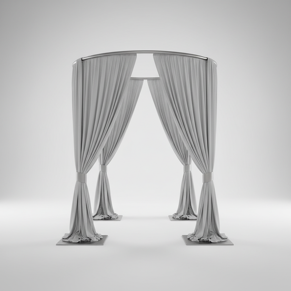 Round Canopy Drape System — Pipe and Drape Canopy Kit for Weddings and Events | 8ft, 10ft, 12ft