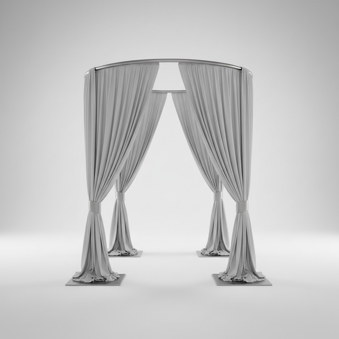 Round Canopy Drape System — Pipe and Drape Canopy Kit for Weddings and Events | 8ft, 10ft, 12ft