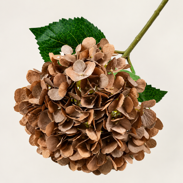 Brown Artificial Silk Hydrangea Stem
