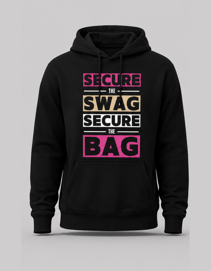 Posh Academy Secure the Swag merch – bold statement graphic on black apparel