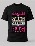Posh Academy men's crewneck sweatshirt – Secure the Swag graphic in black, pink and gold