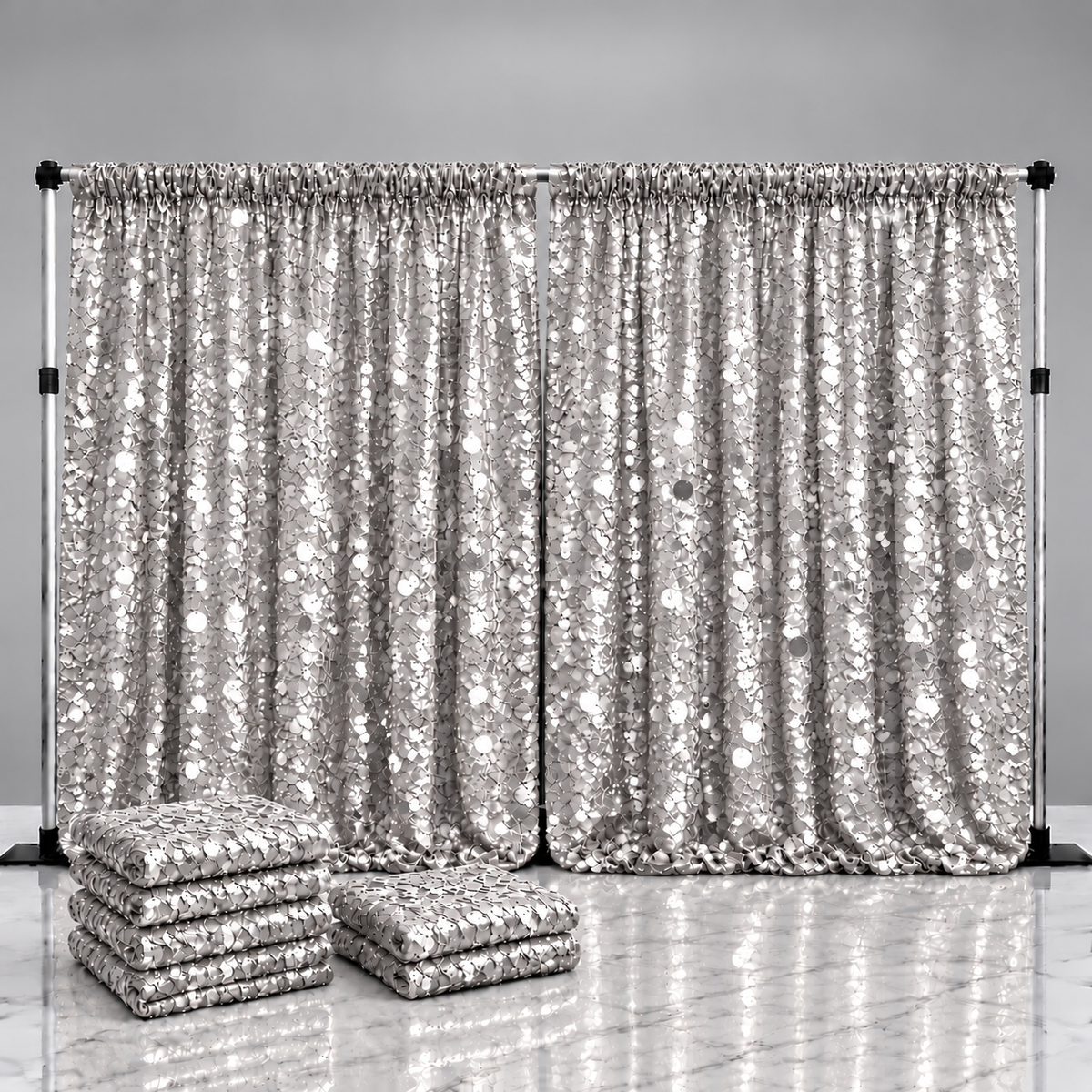 Sequin Mesh Drape Panel Packs | 15ft | 2 or 4 Panel Pack | Choose Color