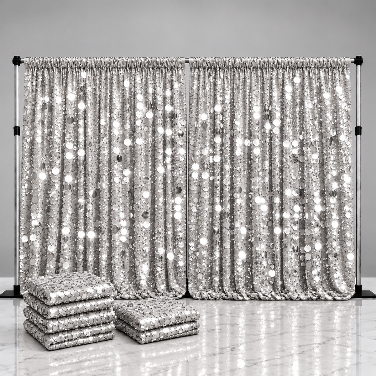 Payette Sequin Curtain Panel Packs | 15ft x 52in | 2 or 4 Panel Pack | Choose Color