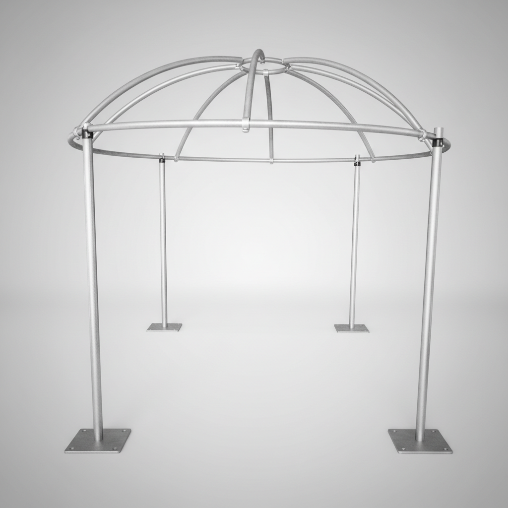 The Posh Round Dome Attachment — Curved Canopy Drape Supports for 4-Post Pipe and Drape | 8ft, 10ft, 12ft