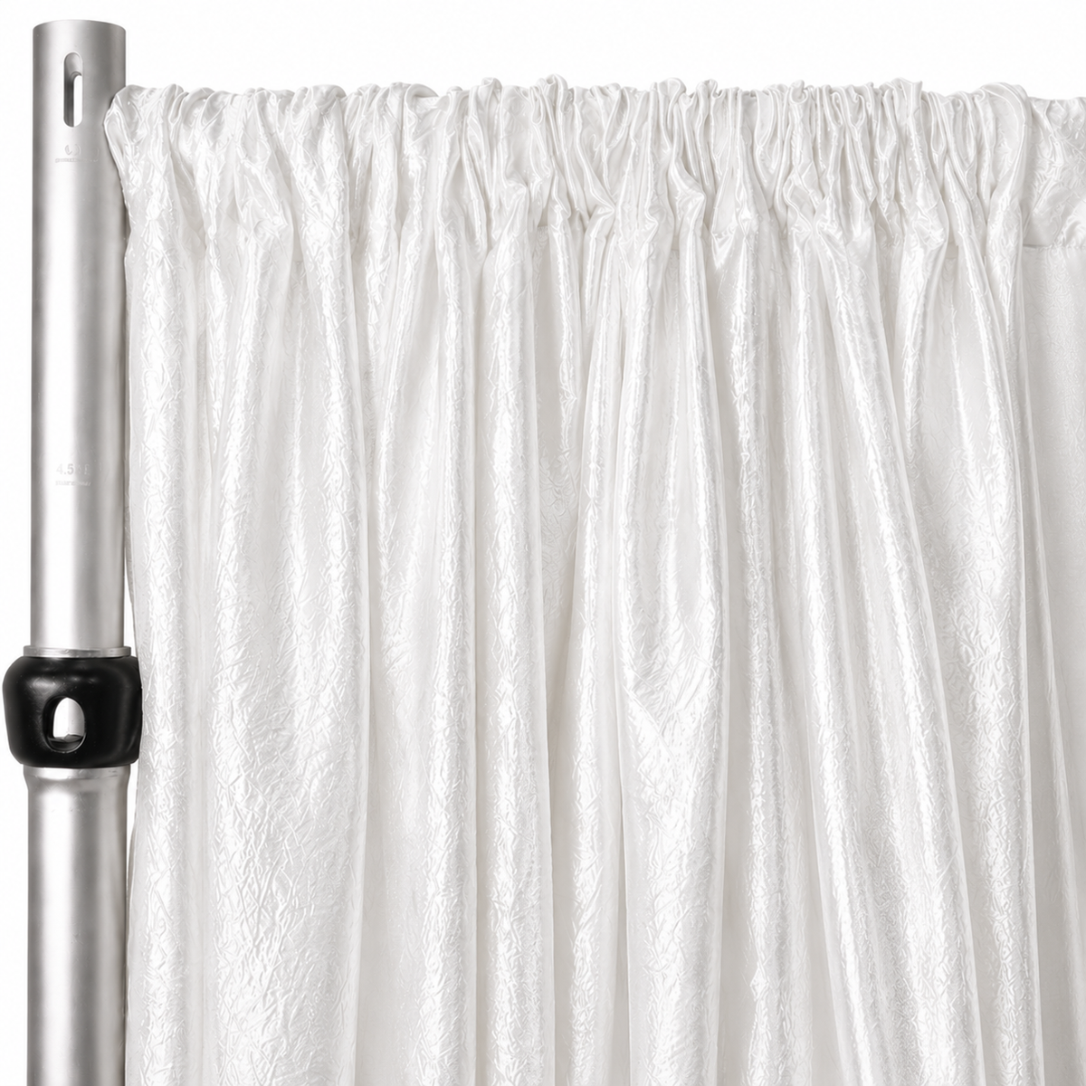 White crushed taffeta drape panel for bridal wedding and event decoration