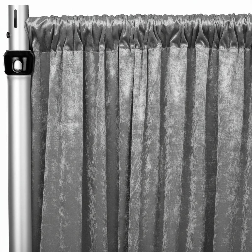 Ivory Crush Velvet Drape Panel 15ft – Elegant Wedding Backdrop Curtain