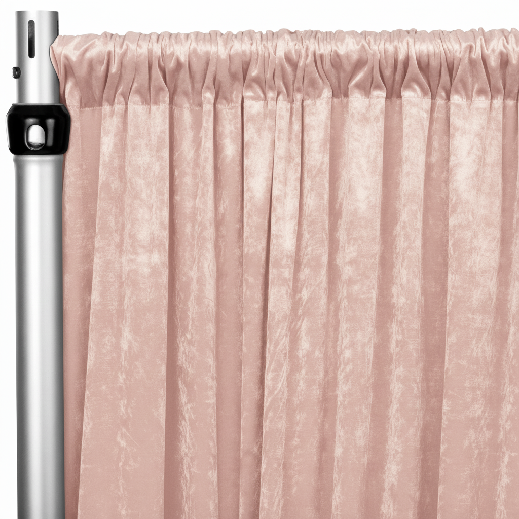 Blush Crush Velvet Drape Panel 15ft – Luxury Event Draping by The Posh Academy