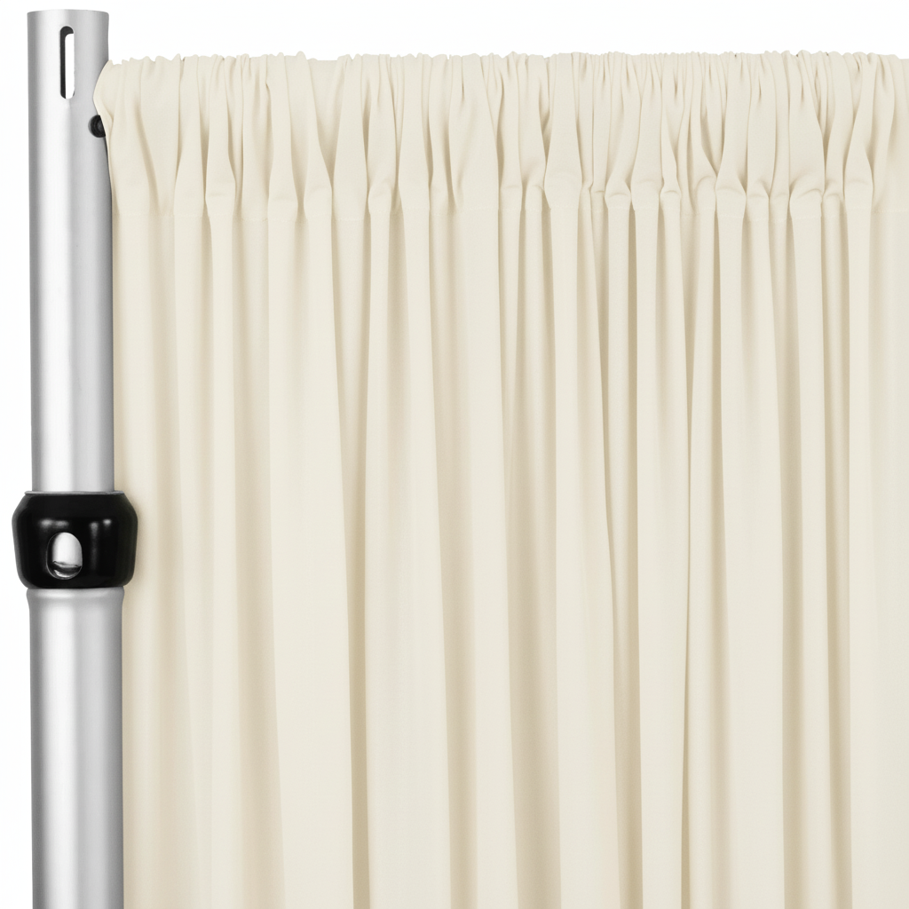 Ivory 4-Way Stretch Spandex Drape Panel 15ft – Wedding Backdrop Curtain