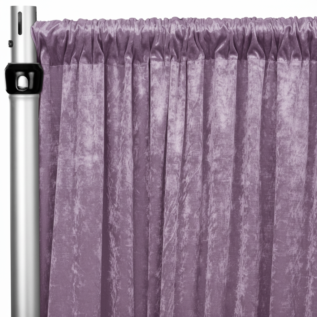 Lilac Crush Velvet Drape Panel 15ft – Elegant Event Backdrop Curtain