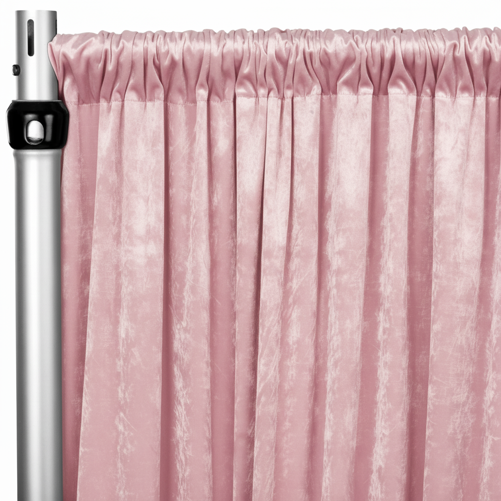 Pink Crush Velvet Drape Panel 15ft – Luxury Event Draping by The Posh Academy
