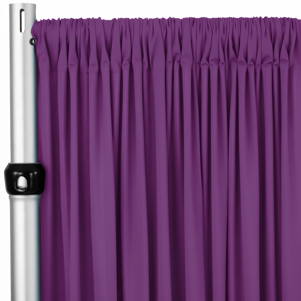Purple 4-Way Stretch Spandex Drape Panel 15ft – Stretch Backdrop for Weddings and Events