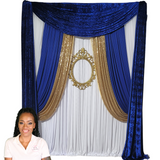 Royal Prince themed backdrop built with The Posh Backdrop System adjustable drape stand