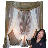 The Posh signature backdrop design using the Posh Backdrop System pipe and drape kit
