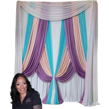 Unicorn themed party backdrop created with The Posh Backdrop System by The Posh Academy